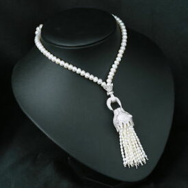 【送料無料】ネックレス　ネックレススターリングシルバーcollier sautoir perle de culture lopard argent sterling 925 pendantif tz