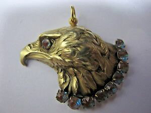 �y���������z�l�b�N���X�@�A�[���k�[�{�[magnifique pendentif art nouveau tete daigle orn de saphiret