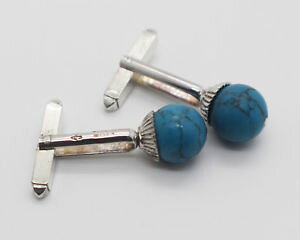�y���������z�����Y�A�N�Z�T��?�@�X�^�[�����O�g���R�{�[��mens�J�t�X�����N�J�t�X�����Nsterling silver hallmarked turquoise ball end mens cuff links cufflinks