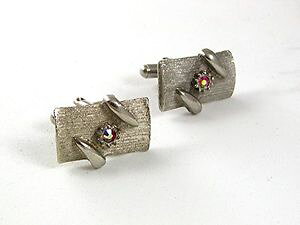 �y���������z�����Y�A�N�Z�T��?�@�r���e�[�W�I�[�����J�t�X�{�^��vintage silvertone amp; aurora borealis cufflinks 51917