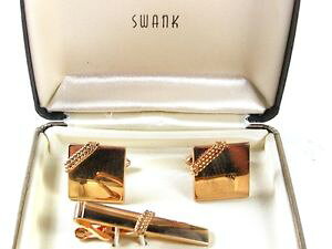yzYANZT?@re[WJtX{^{bNX^CNXvvintage goldtone cufflinks amp; tie clasp by swank in box 31816