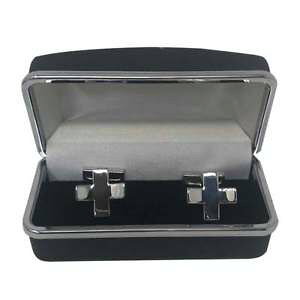 yzYANZT?@Vo[NXJtXNbright silver plated cross cufflinks for men