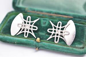 �y���������z�����Y�A�N�Z�T��?�@�A�[���f�R���B���e�[�W�X�^�[�����O�J�t�X�����Nb434vintage sterling silver cufflinks with an art deco design b434