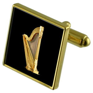 yzYANZT?@n[vJtX{^NX^^CNbvZbgmusical gold harp goldtone cufflinks crystal tie clip gift set