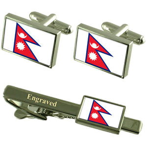 yzYANZT?@lp[JtX{^^CNbv}b`O{bNXnepal flag cufflinks engraved tie clip matching box set