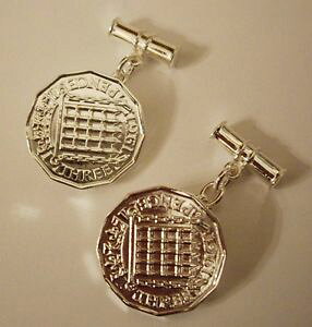 �y���������z�����Y�A�N�Z�T��?�@�X�^�[�����O�V���o�[�r�b�g�R�C���J�t�X�{�^���`�F�[���o�[�x�X�g�Z���[sterling silver 3d threepence thrupenny bit coin cufflinks chain t bar uk seller