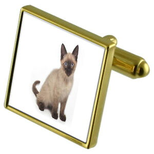 yzYANZT?@VJtX{^NX^^CNbvZbgsiamese kitten cat goldtone cufflinks crystal tie clip gift set