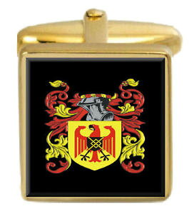 yzYANZT?@Obh}COhJtX{^{bNXR[ggoodman england family crest surname coat of arms gold cufflinks engraved box