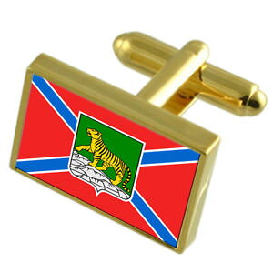 �y���������z�����Y�A�N�Z�T��?�@�E���W�I�X�g�N���V�A�J�t�X�{�^���{�b�N�Xvladivostok city russia gold flag cufflinks engraved box