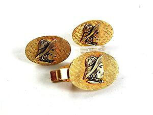 yzYANZT?@~bhZ`[_JtX{^^CNXvmid century modern goldtone odd unusual cufflinks amp; tie clasp 41317