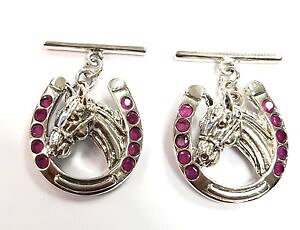 yzYANZT?@novelty detailed horse horseshoe ruby cufflinks 925solidmens giftnovelty detailed horse horseshoe ruby cufflinks 925 solid