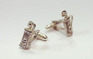 �y���������z�����Y�A�N�Z�T��?�@�����Y�J�t�����N�X�S���t�o�b�O�J�t�����N�Xnovelty mens cufflinks golf bag silver hallmarked cufflinks