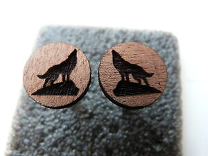�y���������z�����Y�A�N�Z�T��?�@�}�z�K�j�[�J�t�X�{�^��howling wolf mahogany wood wooden cufflinks silver plated