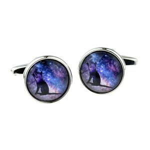 �y���������z�����Y�A�N�Z�T��?�@�{�b�N�X�f�U�C���J�t�����N�Xethereal cat amongst the stars design cufflinks in a cufflink box x2boc334