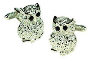 yzYANZT?@{bNXJtX{^owl with crystals cufflinks in box 14703