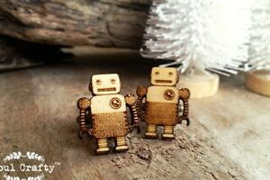 �y���������z�����Y�A�N�Z�T��?�@�u���L���{�b�g�J�t�����N�X���g��tin robot wooden cufflinks retro toys children toys dad grooms bestman groomsman