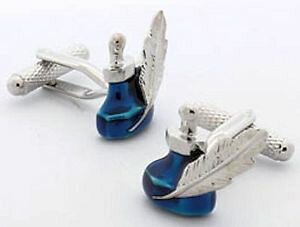 �y���������z�����Y�A�N�Z�T��?�@�y���{�b�N�X�C���N�|�b�g�J�t�����N�Xquill pen and ink pot novelty cufflinks in cufflink gift box 22659