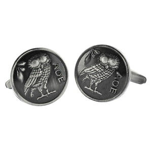 �y���������z�����Y�A�N�Z�T��?�@�A�e�i�J�t�����N�X�t�N���E�H�H�H�~�l���o�{�b�N�X�u�����hbrushed finsh owl of athena cufflinks wisdom minerva aj498 brand in box