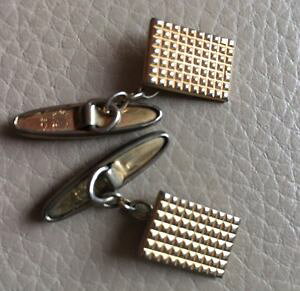 yzYANZT?@re[Wg~bhZ`[YJtX{^vintage retro mid century rectangular textured gilt mens cufflinks green gift