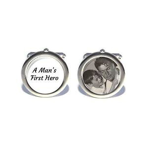 �y���������z�����Y�A�N�Z�T��?�@�J�t�X�����N�q�[���[personalised custom photo first hero father of the groom wedding cufflinks