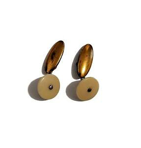 �y���������z�����Y�A�N�Z�T��?�@�r���e�[�W�Z�����C�h�J�t�����N�Xvintage gilt amp; celluloid 1930s 1940s plain cufflinks demob era