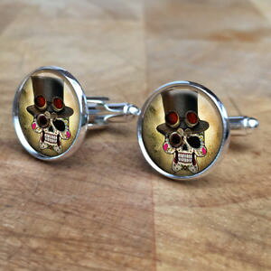 �y���������z�����Y�A�N�Z�T��?�@�J�t�X�{�^���J�t�����N�Xsteampunk sugar skulls 20mm cufflinks cuff links