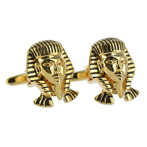 yzYANZT?@JtX{^GWvgGWvg{bNXuhdetailed golden pharoah cufflinks ancient egypt egyptian aj460 brand in box