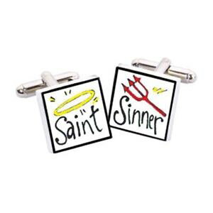 yzYANZT?@T\jAXyT[JtNXsaint sinner cufflinks by sonia spencer, gift boxed hand painted, rrp 20