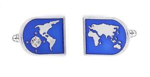 �y���������z�����Y�A�N�Z�T��?�@�G�i�����J�t�X�{�^�����[���h�}�b�vsilver plated amp; blue enamel cufflinks world map free uk pamp;pw1160