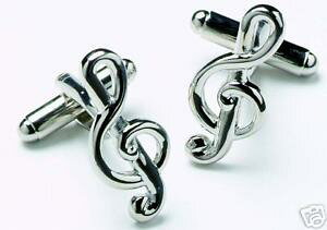 yzYANZT?@{bNXJtX{^treble clef musical note cufflinks in box 10688