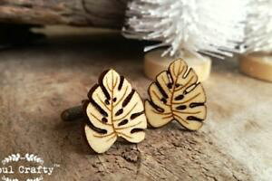 �y���������z�����Y�A�N�Z�T��?�@���V�J�t�����N�X���Vmonstera palm leaf wooden cufflinks summer forest leaves big palm leaf dad groom