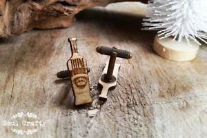 �y���������z�����Y�A�N�Z�T��?�@�����J�t�X�{�^���n�[�hrum bottle wooden cufflinks hard liquor dad fathers day grooms best man