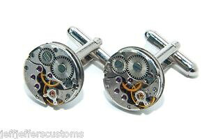�y���������z�����Y�A�N�Z�T��?�@�J�t�X�{�^�������Y�r���e�[�W�J�t�����N16mm round watch movement cufflinks mens vintage steampunk wedding cuff links
