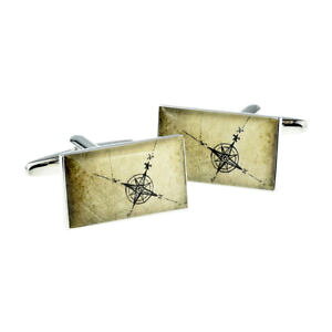 �y���������z�����Y�A�N�Z�T��?�@���g���{�b�N�X×�R���p�X�|�C���g�J�t�����N�Xrectangular retro compass points cufflinks in a cufflink box x2bocr167