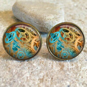 �y���������z�����Y�A�N�Z�T��?�@�R�O�J�t�����N�Xsteampunk cogs 20mm cufflinks