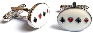 �y���������z�����Y�A�N�Z�T��?�@�{�b�N�X�J�[�h�J�t�X�{�^���J�t�����N�Xfour playing card suit cufflinks cuff links in gift box