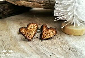 yzYANZT?@JtX{^heart wood grain wooden cufflinks dad grooms best man groomsman rustic wedding