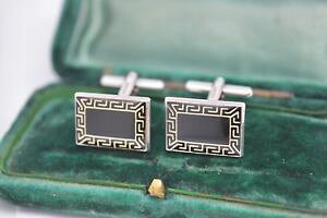 �y���������z�����Y�A�N�Z�T��?�@�r���e�[�W�A�[���f�R�f�U�C���X�^�[�����O�V���o�[�J�t�����N�Xvintage sterling silver cufflinks with an art deco design b562