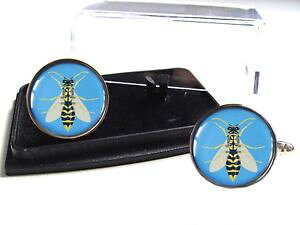 yzYANZT?@o`o`obWYJtX{^JtNXwasp wasps insect badge mens cufflinks cuff links gift