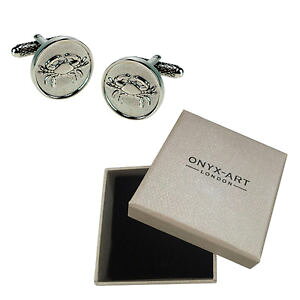 �y���������z�����Y�A�N�Z�T��?�@�J�j�J�t�X�{�^���{�b�N�X�I�j�L�X�A�[�gcancer crab star sign cufflinks amp; gift box 22nd june to 22nd july by onyx art