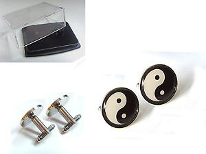 yzYANZT?@V{YJtX{^yin yang taoism taijitu symbol mens cufflinks gift