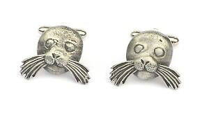 �y���������z�����Y�A�N�Z�T��?�@�{�b�N�X���C�I���J�t�X�{�^���s���[�^�[sea lion cufflinks pewter made in uk gift boxed or pouched quantity discount