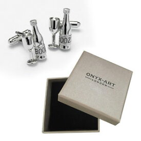 【送料無料】メンズアクセサリ—　メンズワイングラスボトルカフスボタンオニキスアートボックスオンmens wine glass amp; bottle cufflinks amp; gift box by onyx art