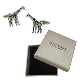 【送料無料】メンズアクセサリ—　メンズキリンカフスボタンオニキスアートボックスオンmens giraffe wild animal zoo cufflinks amp; gift box by onyx art