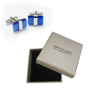 yzYANZT?@YVo[JtNXIjLXA[gX}[g{bNXImens silver amp; blue cats eye cufflinks amp; gift box by onyx art smart fashion