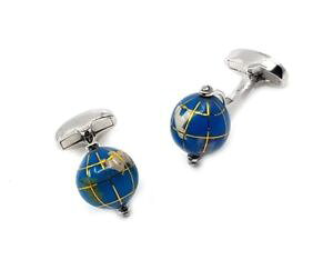 �y���������z�����Y�A�N�Z�T��?�@�J�t�X�����Nglobe blue cufflinks