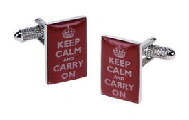 【送料無料】メンズアクセサリ—　ボックス15880モットーカフスリンクカフスリンクkeep calm and carry on motto cuff links cufflinks in gift box 15880