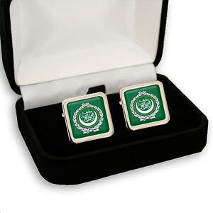 【送料無料】メンズアクセサリ? アラブメンズカフスボタンボックスリーグleague of arab states flag mens cufflinks gift box engraving