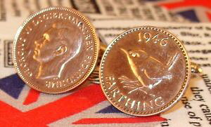 �y���������z�����Y�A�N�Z�T��?�@1946�t�@�[�W���O�R�C���J�t�X�����Nfarthers1946 boxed old farthing coin cufflinks birthday anniversary wedding farthers day