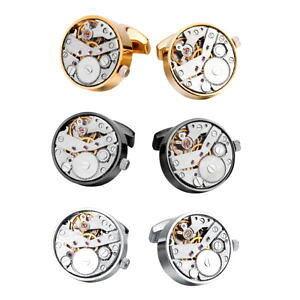 �y���������z�����Y�A�N�Z�T��?�@�J�t�X�{�^���J�t�X�{�^���E�H�b�`blesiya brass real working watch movements cufflinks steampunk cufflinks